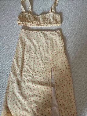 Princess Polly Yellow Floral Midi Skirt Set
